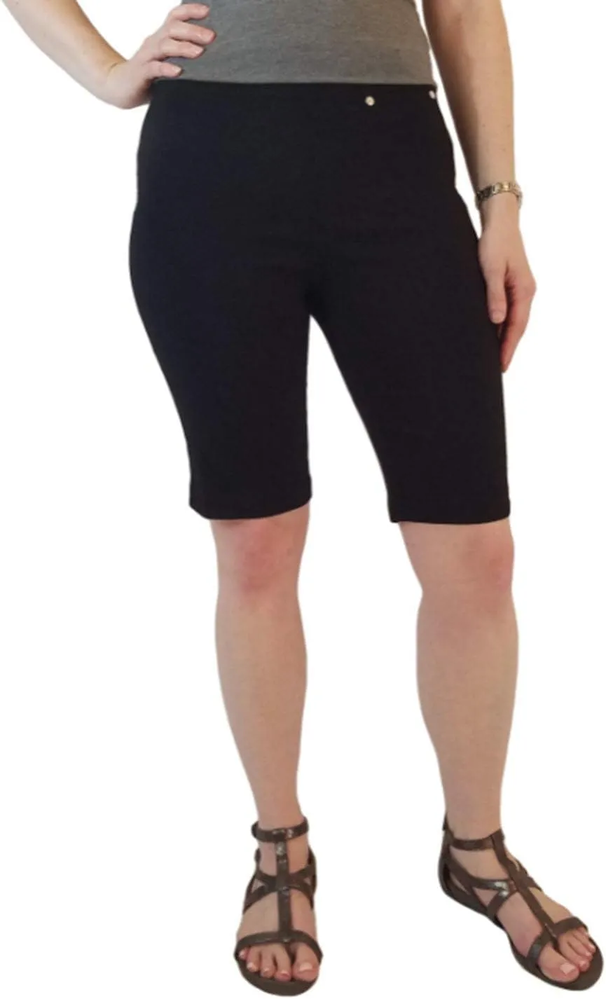 Rafaella Comfort Pull-On Bermuda Shorts (16, Black)