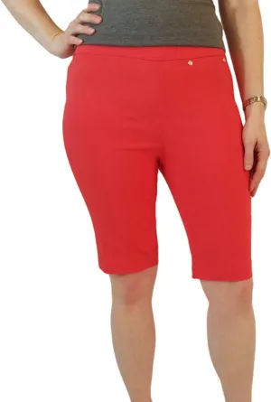 Rafaella Comfort Pull-On Bermuda Shorts (8, Hibiscus)