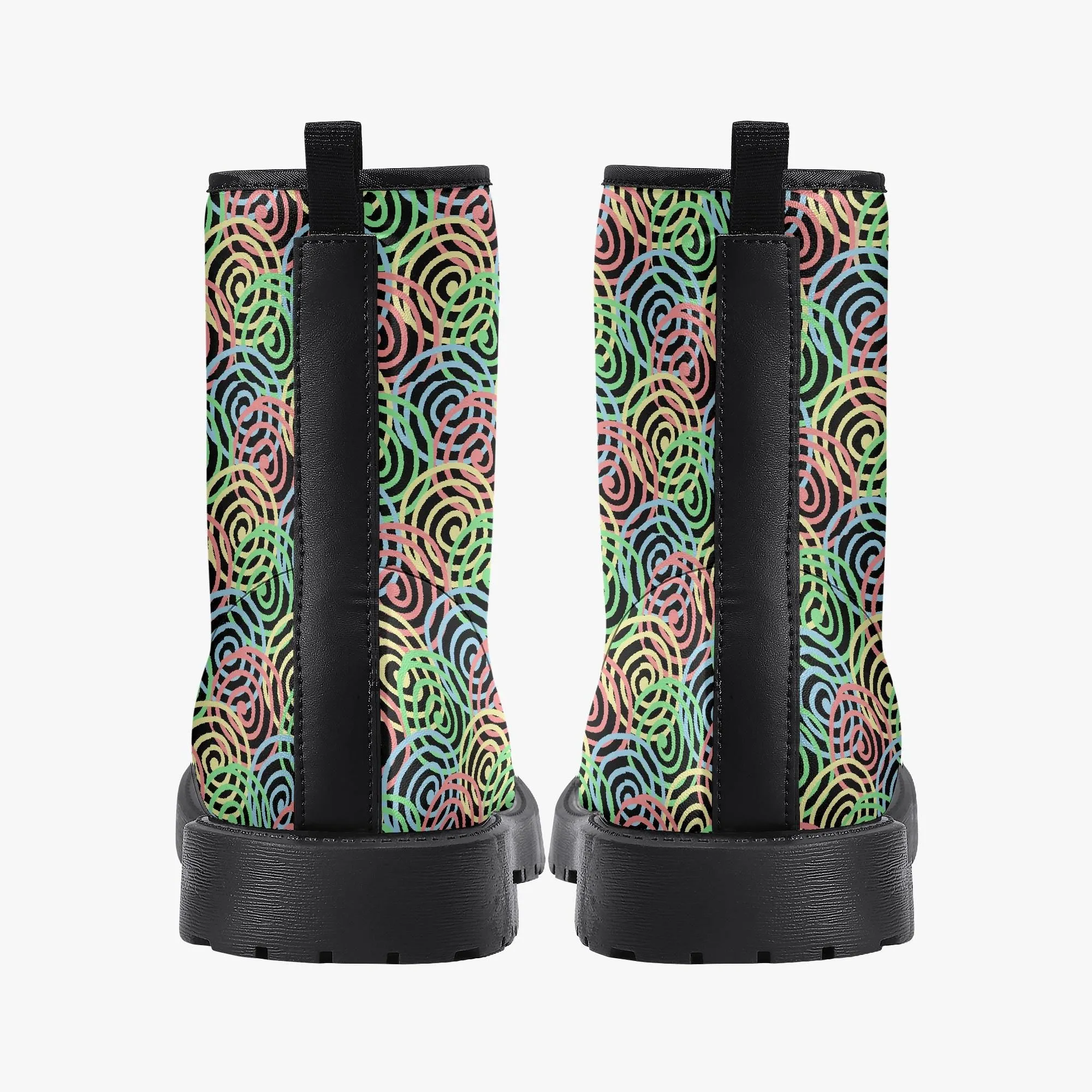 Rainbow Circles Combat Boots