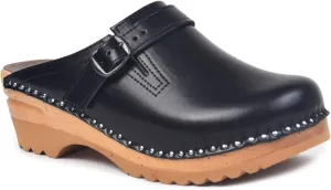 Raphael Bastad Leather Slip On Closed Toe Non Slip Womens Wooden Swedish