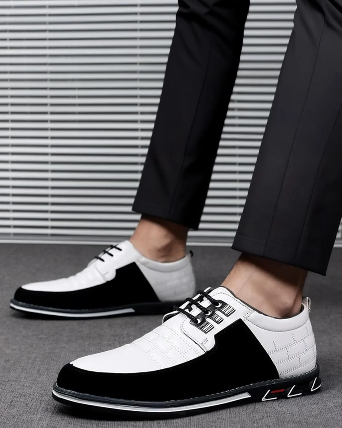 Recyphi Men’s Oxford Derby Orthopedic Leather Shoes Formal Luxury Business Dress Shoes Lace-up Walking Driving Loafers Dress Sneakers