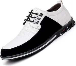 Recyphi Men’s Oxford Derby Orthopedic Leather Shoes Formal Luxury Business Dress Shoes Lace-up Walking Driving Loafers Dress Sneakers