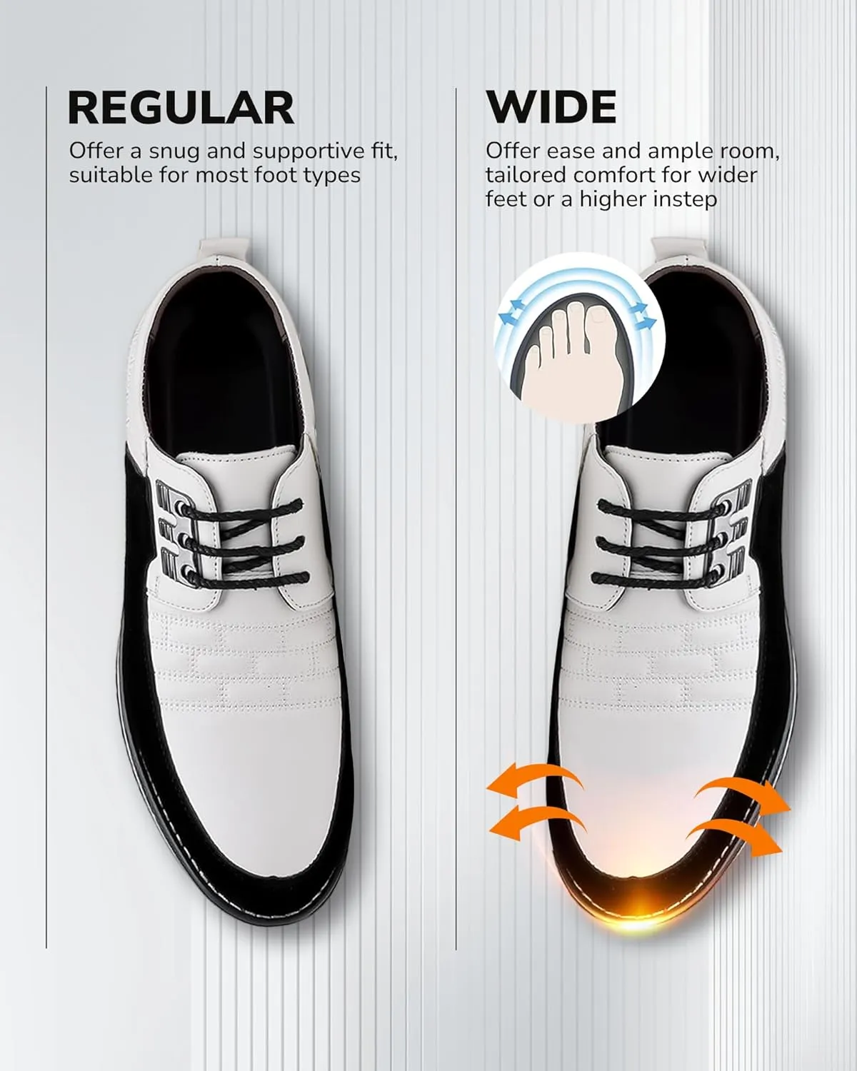 Recyphi Men’s Oxford Derby Orthopedic Leather Shoes Formal Luxury Business Dress Shoes Lace-up Walking Driving Loafers Dress Sneakers