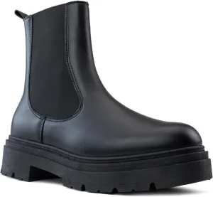 RF ROOM OF FASHION Women's Elastic Panel Lugged Sole Chunky Heel Chelsea Boots
