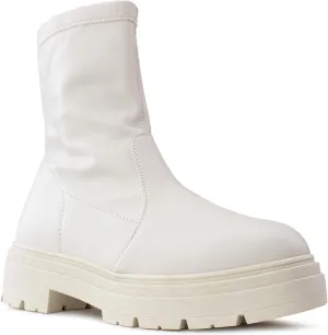 RF ROOM OF FASHION Women's Elastic Panel Lugged Sole Chunky Heel Chelsea Boots