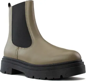 RF ROOM OF FASHION Women's Elastic Panel Lugged Sole Chunky Heel Chelsea Boots