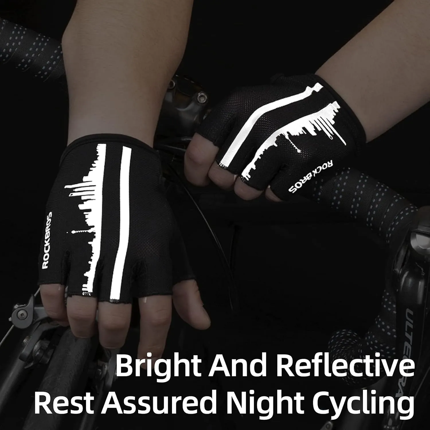 ROCKBROS Bike Gloves for Men Half Finger Biking Glove Cycling Gloves MTB Mountain Road Bicycle Gloves Shock-Absorbing SBR Pad Anti-Slip Breathable Summer Unisex Women