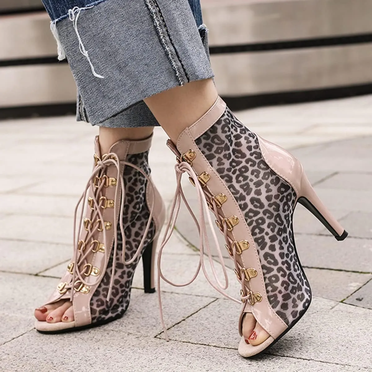 Roimaash 7/9.5/11CM Heel Height Women Gladiator Sandals Dress Shoes