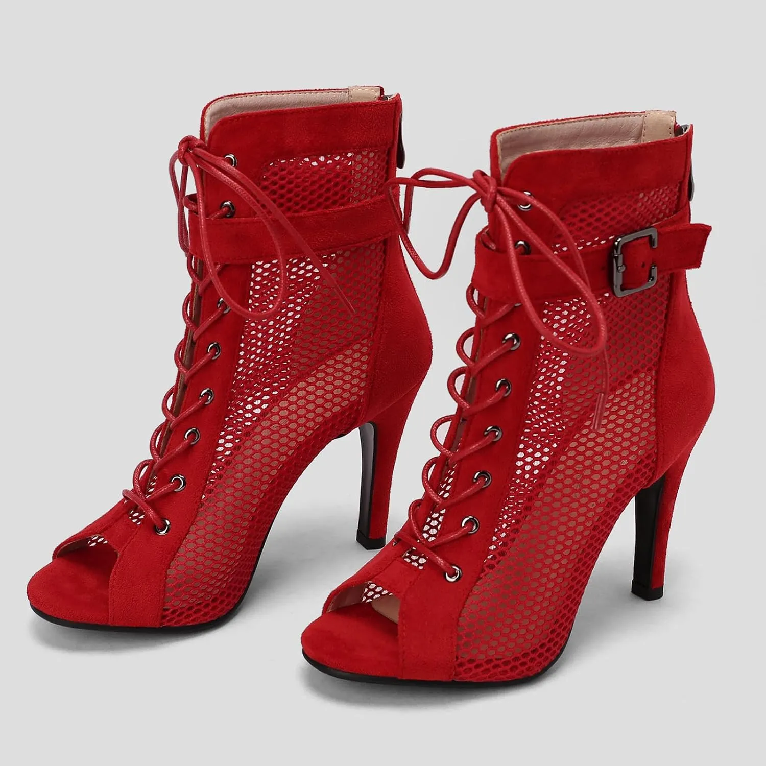 Roimaash 7/9.5/11CM Heel Height Women Gladiator Sandals Summer Boots Dance Shoes