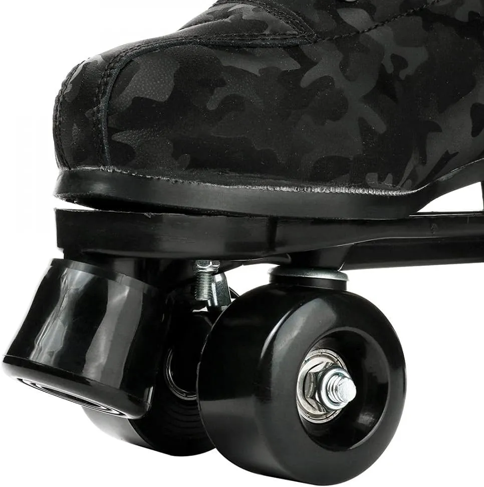 Roller Skates for Women and Men Cowhide High-Top Shoes Classic Double-Row Roller Skate Four-Wheel Roller Skates for Men Girls Unisex Christmas