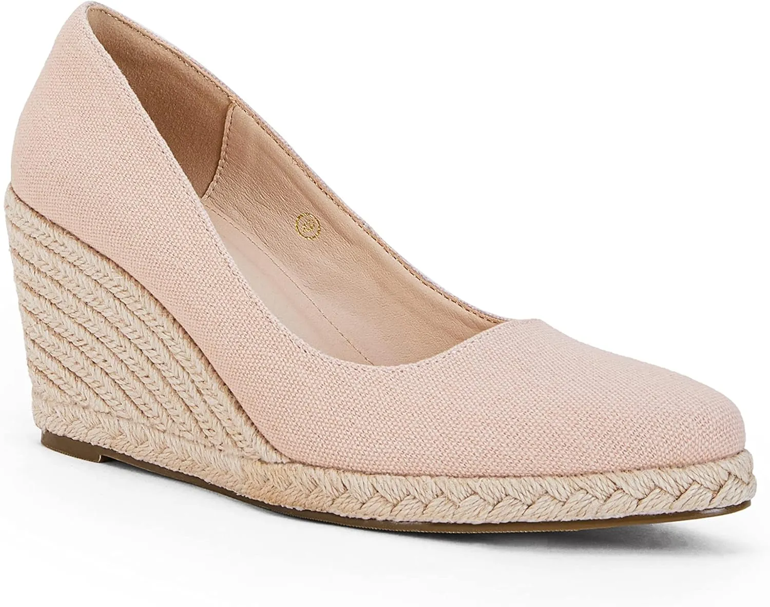 Ruanyu Women's Platform Espadrilles Wedge Sandals Slip On Solid Color Closed Pointed Toe Comfortable Wedge Pumps Shoes