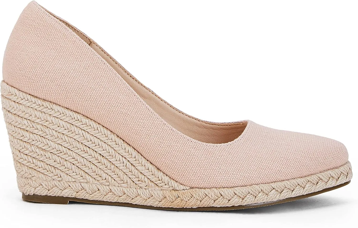 Ruanyu Women's Platform Espadrilles Wedge Sandals Slip On Solid Color Closed Pointed Toe Comfortable Wedge Pumps Shoes