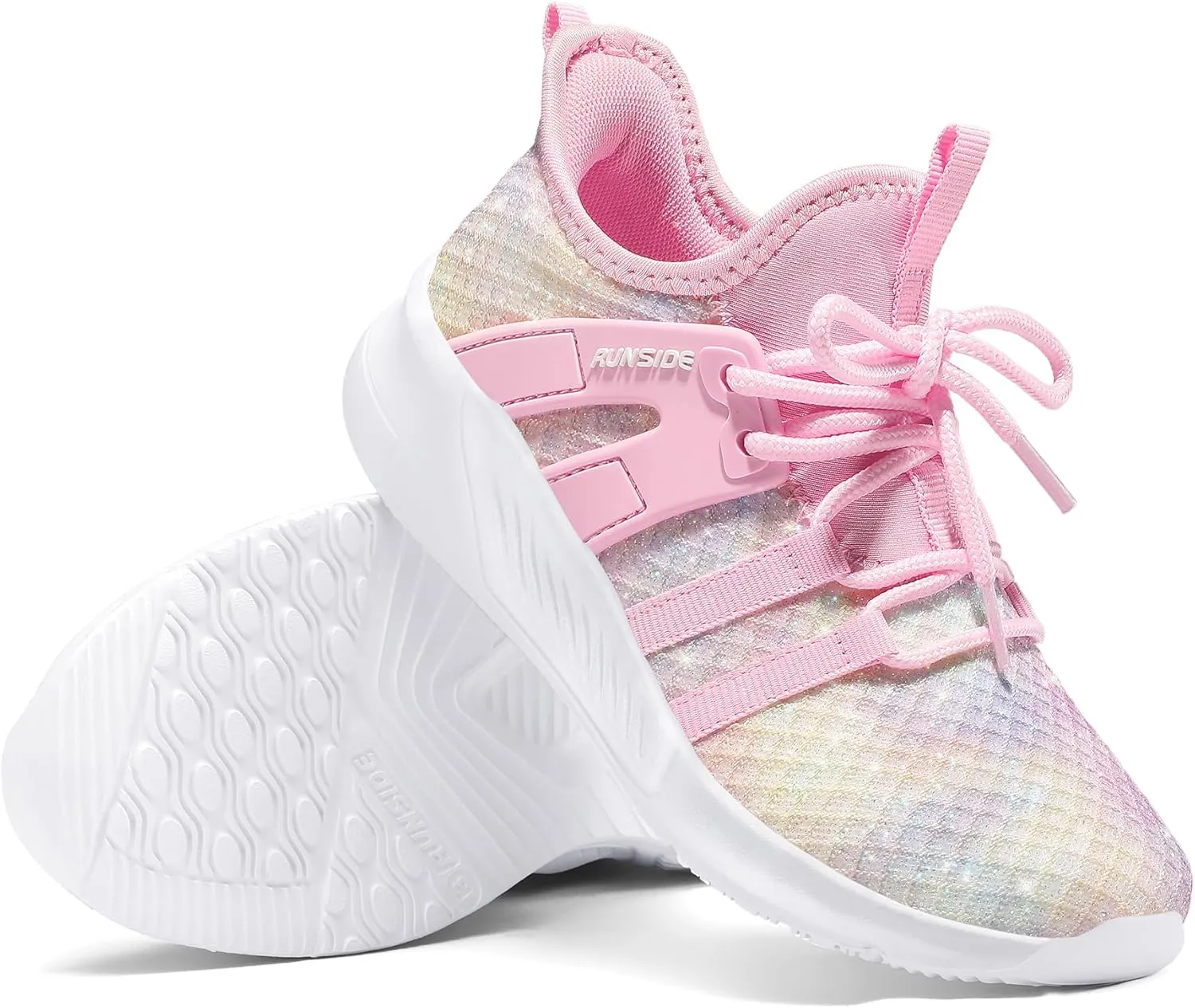 RUNSIDE Girls Tennis Shoes Lightweight Sports Kids Sneakers Lace-up for Running/Walking, Toddler/Little Kid/Big Kid