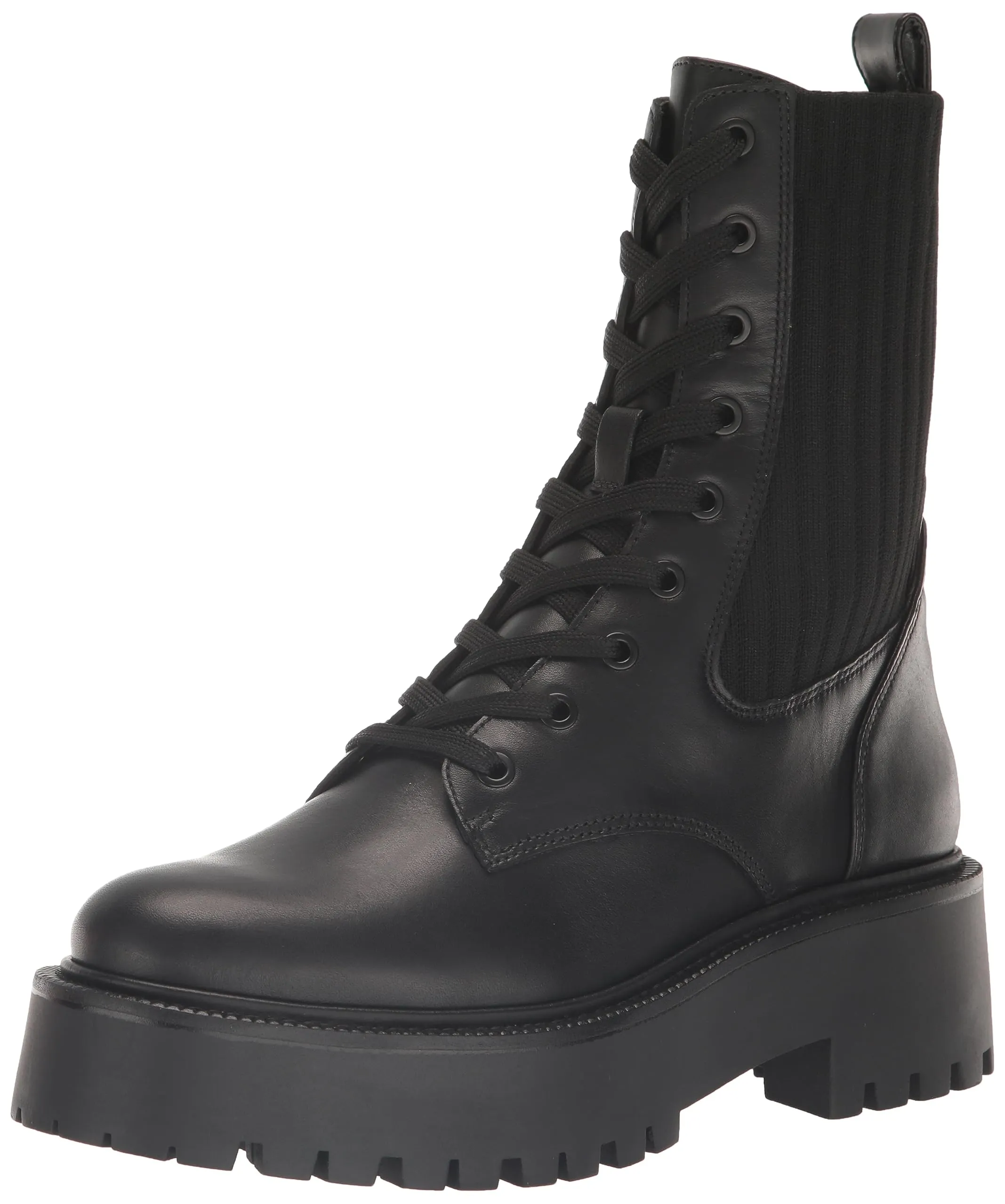 Sam Edelman Evina Combat Boot Black Leather 10 Medium