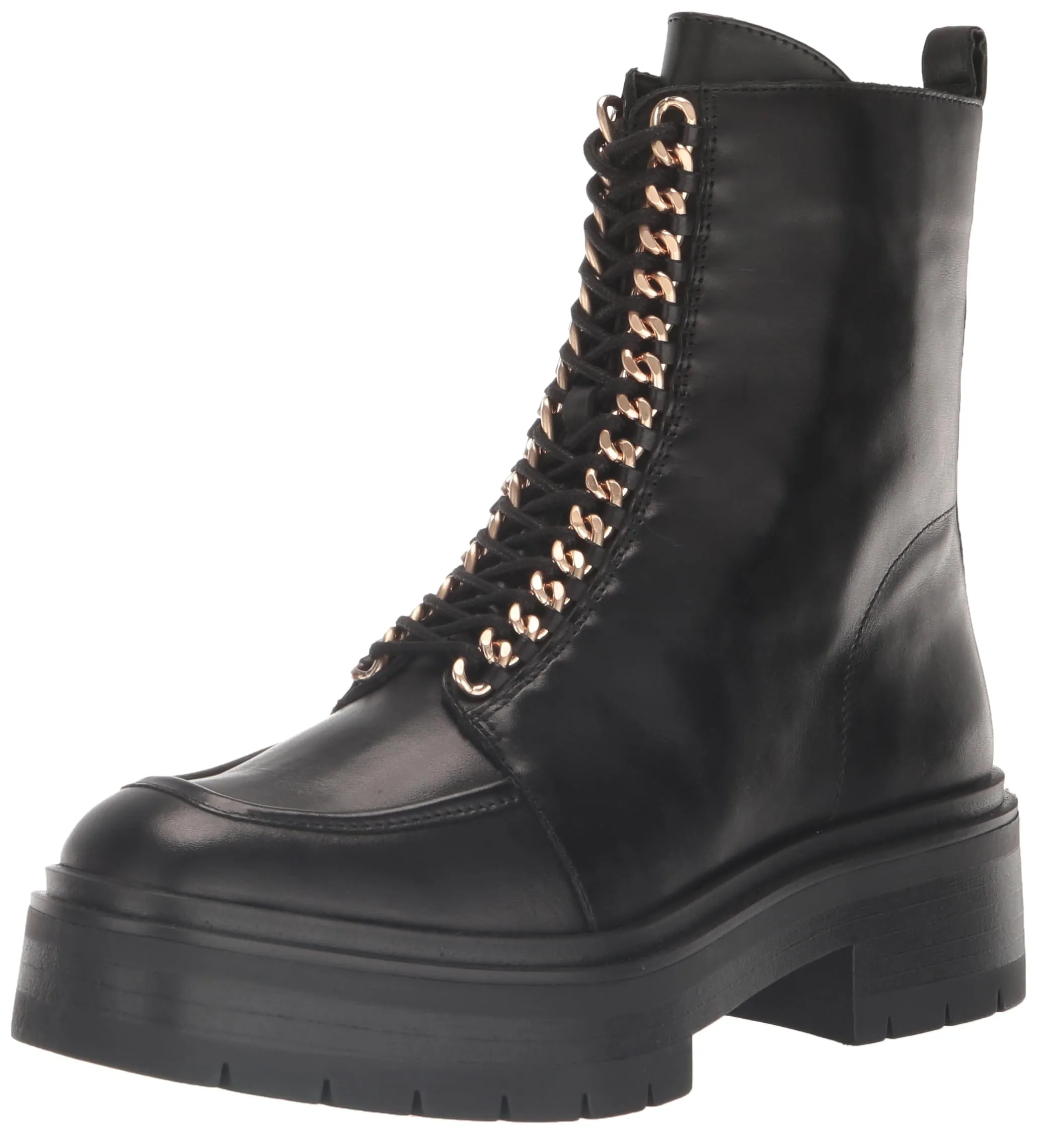 Sam Edelman Lovrin Combat Boot Black Leather 8.5 Medium