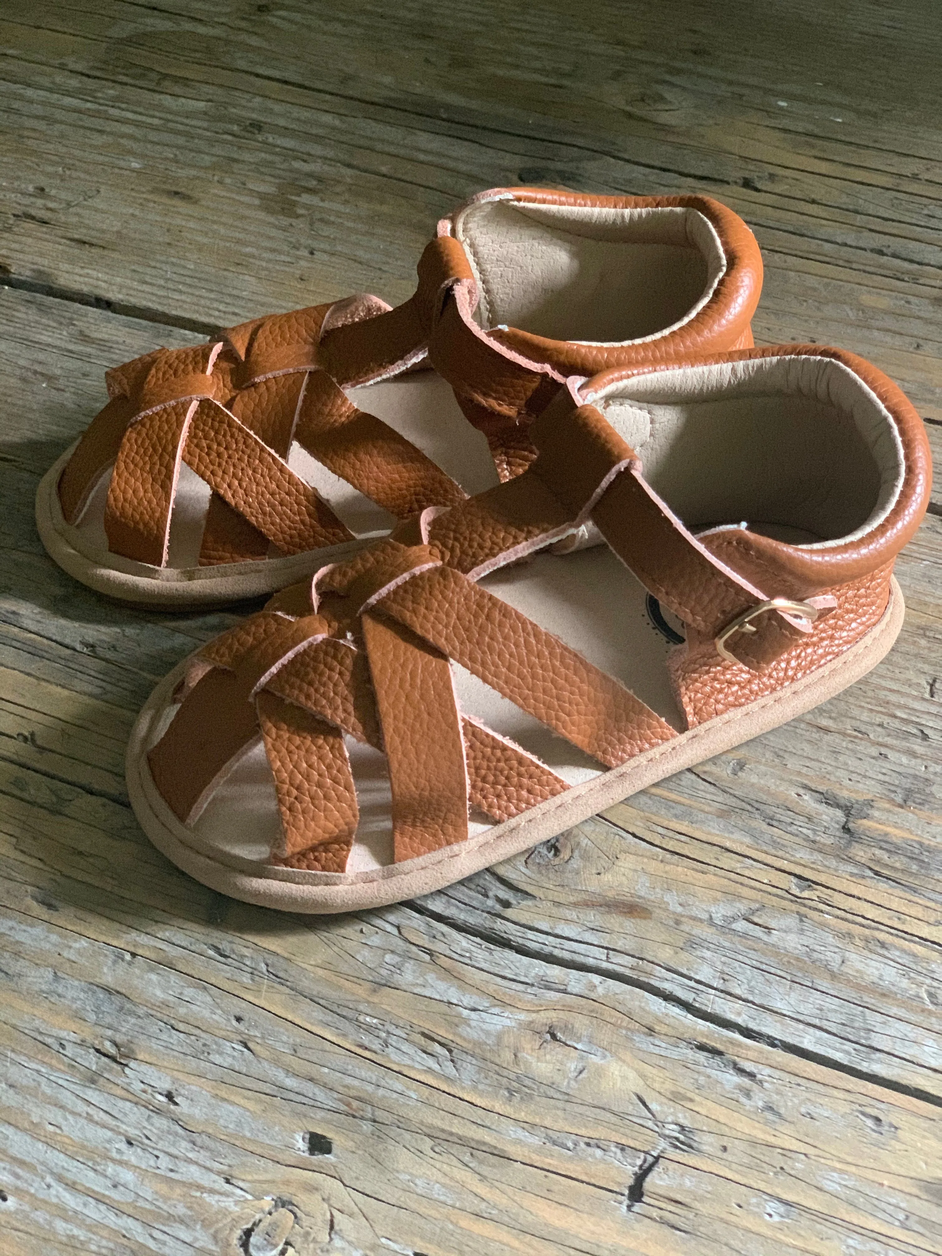 sandal moccasin - brown leather