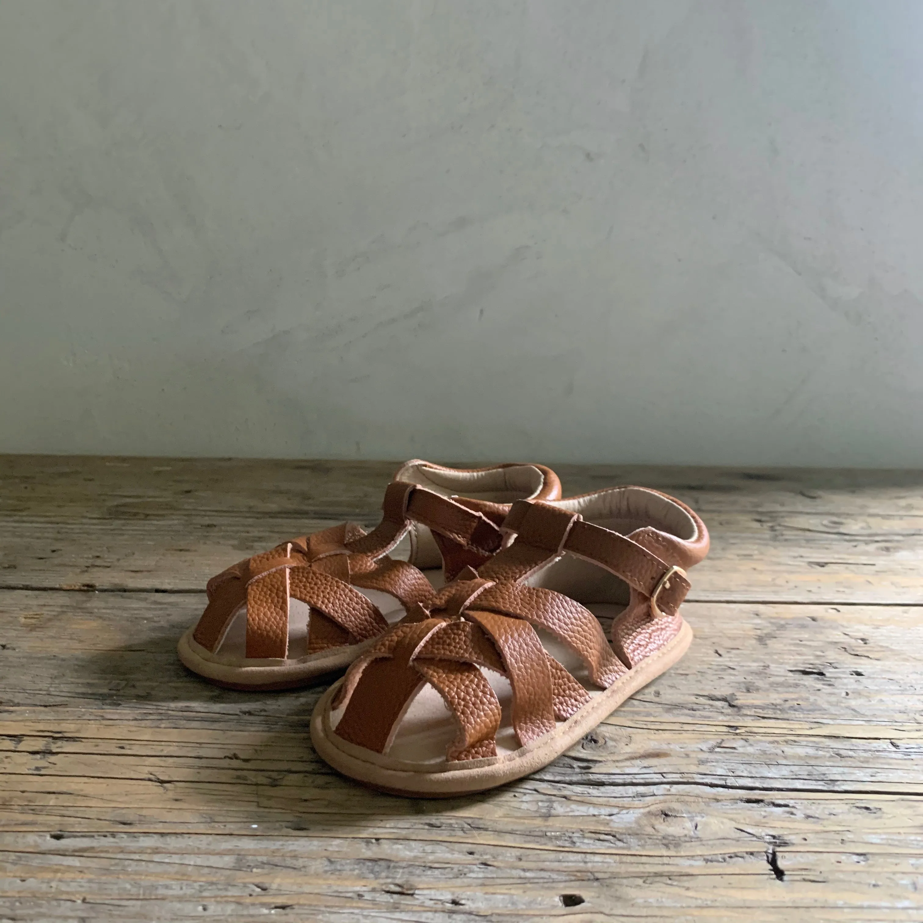sandal moccasin - brown leather