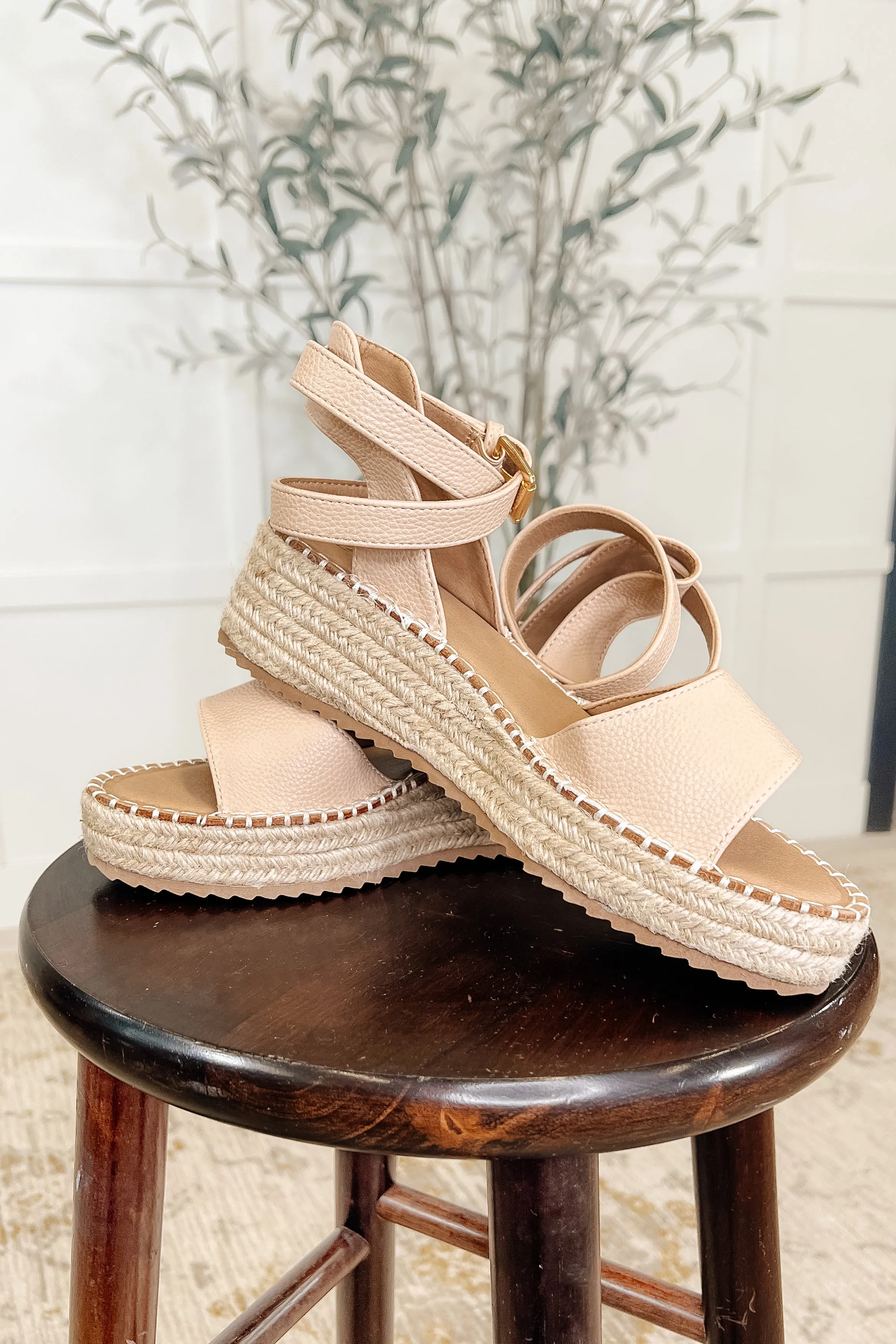 Sandy Heights Platform Sandals in Blush - 4/22
