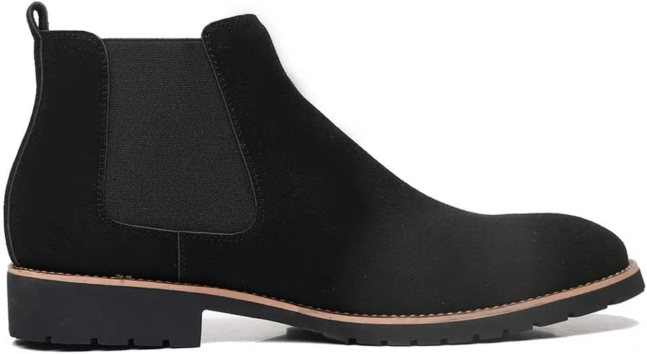 Santimon Mens Chelsea Ankle Boot Suede Leather Slip-On Classic Dress Comfort Casual Chukka Boots