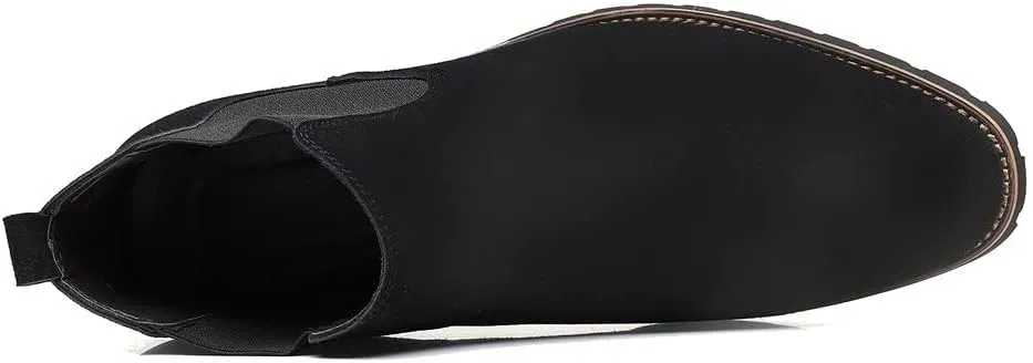 Santimon Mens Chelsea Ankle Boot Suede Leather Slip-On Classic Dress Comfort Casual Chukka Boots