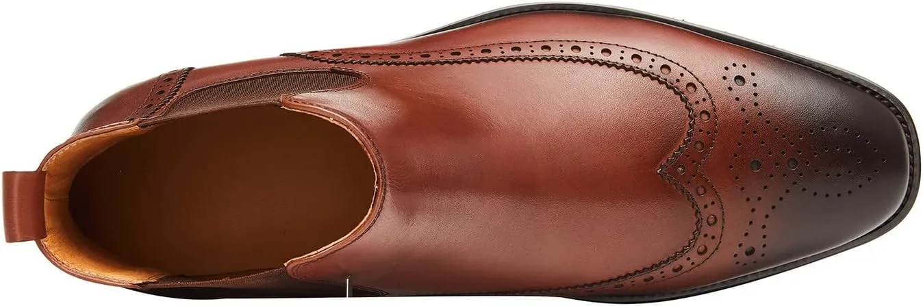 Santimon Men's Chelsea Boots Leather Formal Dress Boots For Men Business Casual Wingtip Ankle Boots