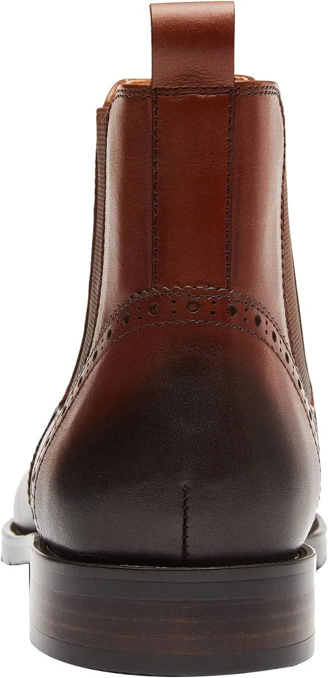 Santimon Men's Chelsea Boots Leather Formal Dress Boots For Men Business Casual Wingtip Ankle Boots