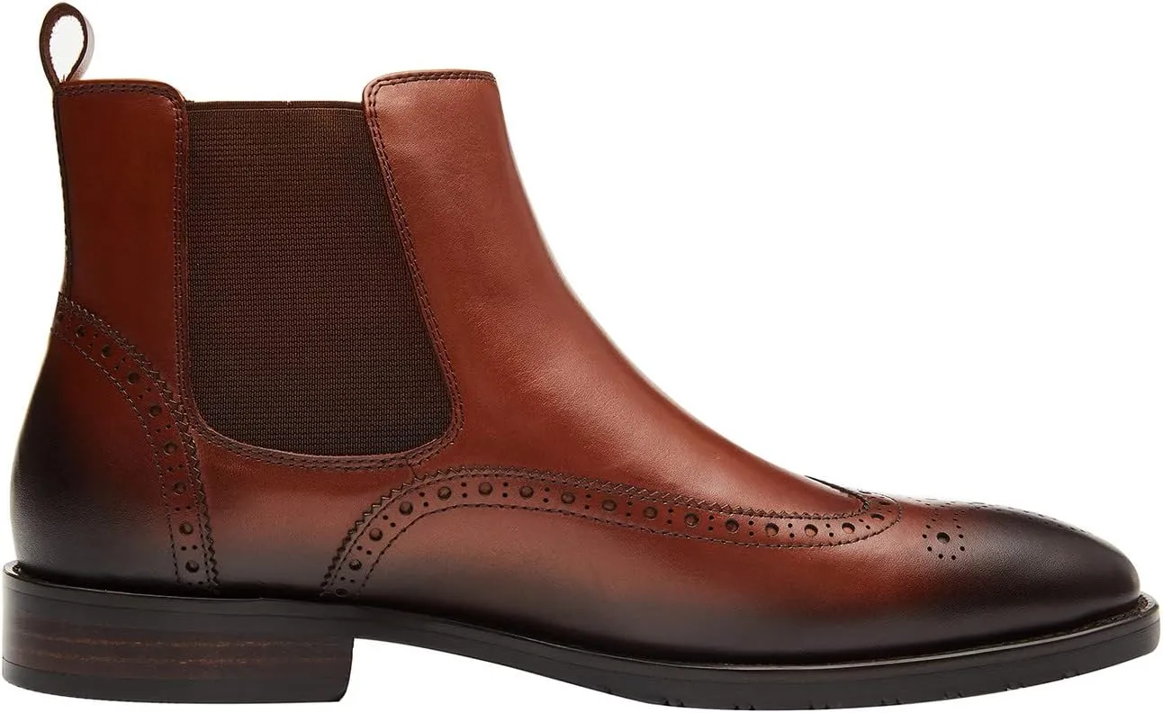 Santimon Men's Chelsea Boots Leather Formal Dress Boots For Men Business Casual Wingtip Ankle Boots