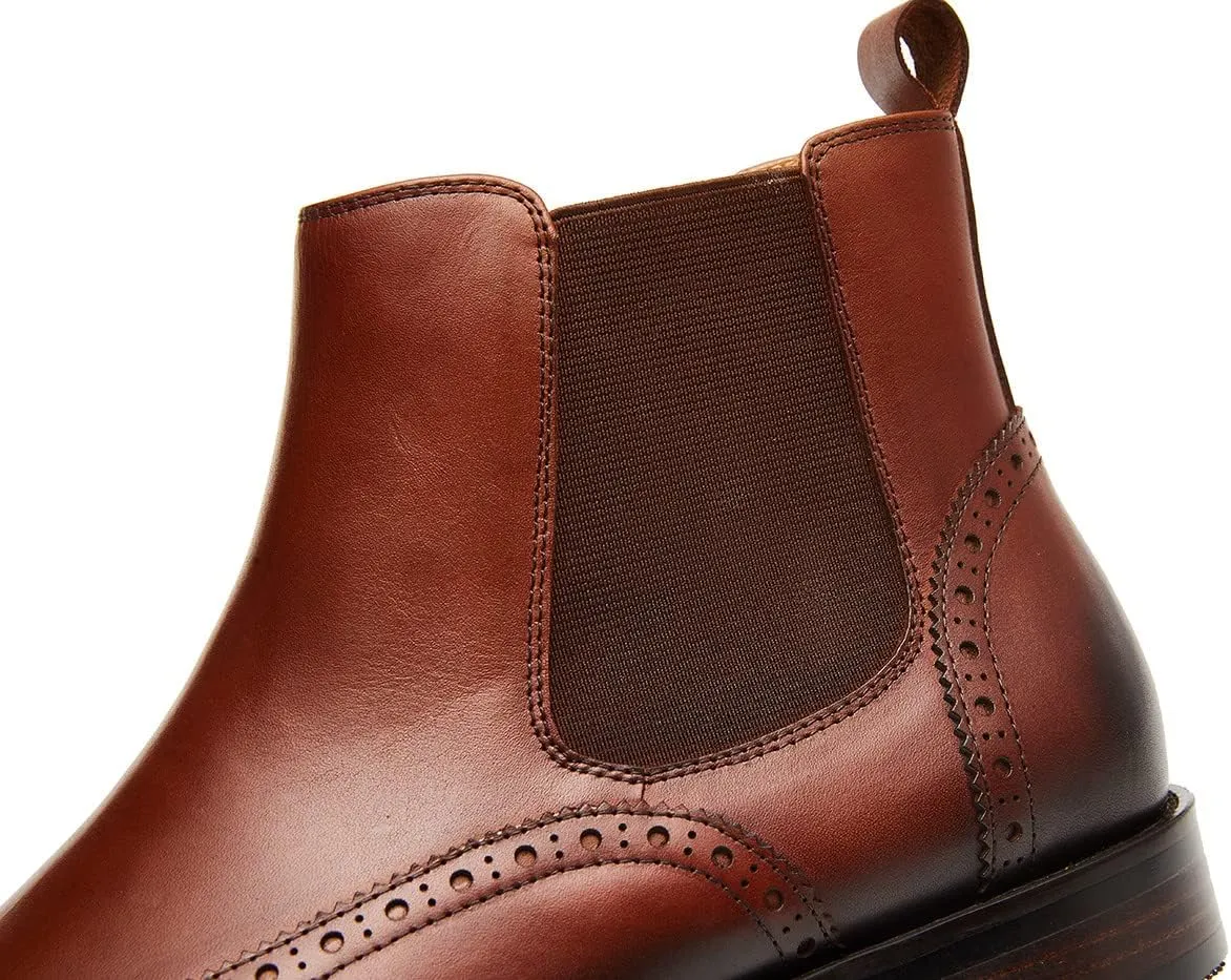 Santimon Men's Chelsea Boots Leather Formal Dress Boots For Men Business Casual Wingtip Ankle Boots