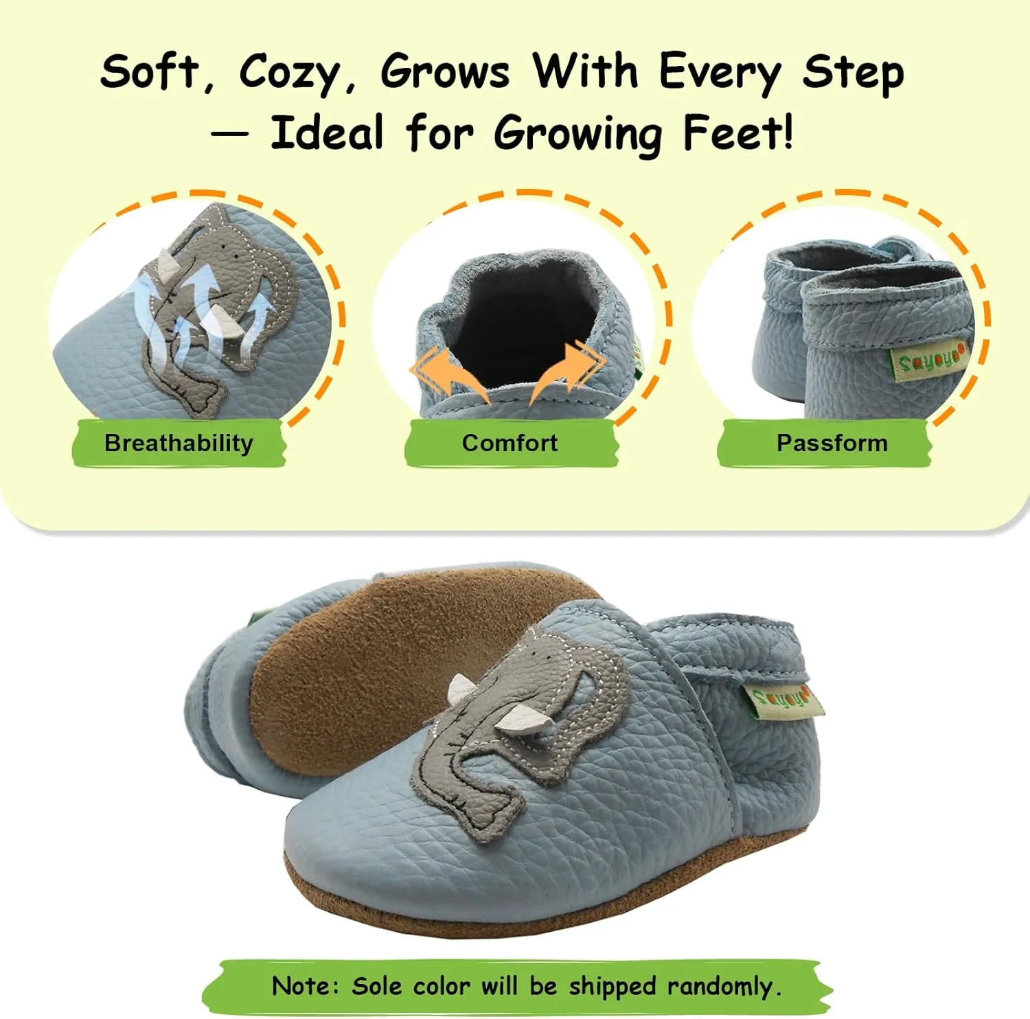 SAYOYO Baby Shoes Soft Leather Sole Infant Moccasins Toddler Prewalker Shoes