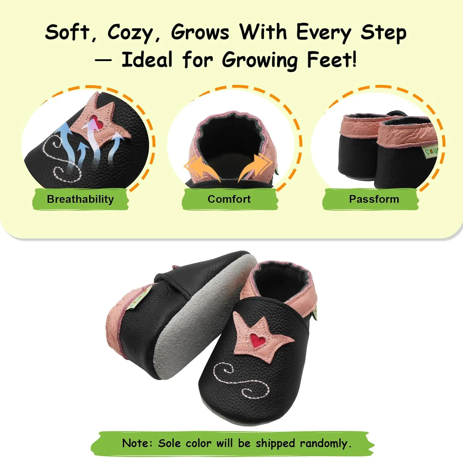SAYOYO Baby Shoes Soft Leather Sole Infant Toddler Prewalker Shoes