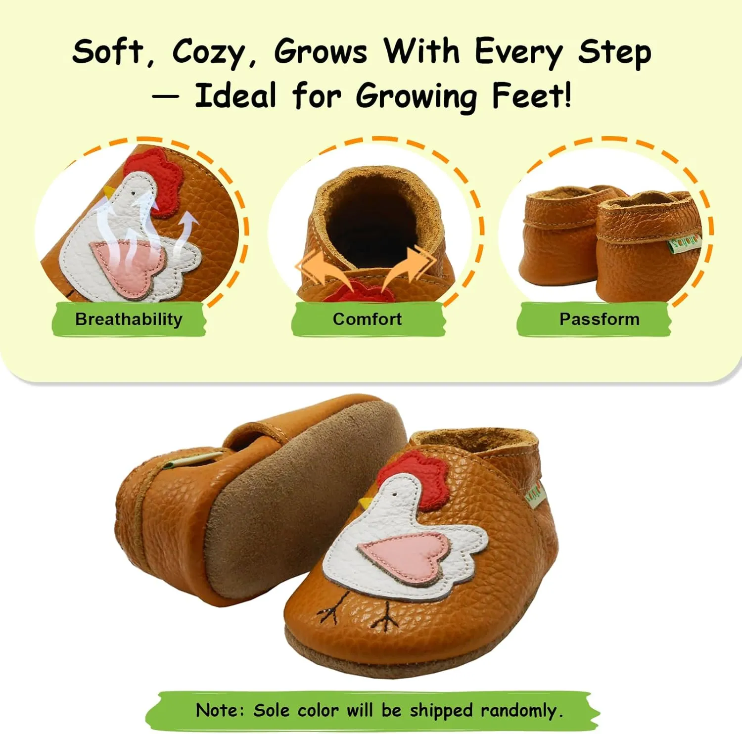 SAYOYO Baby Shoes Soft Leather Sole Infant Toddler Prewalker Shoes