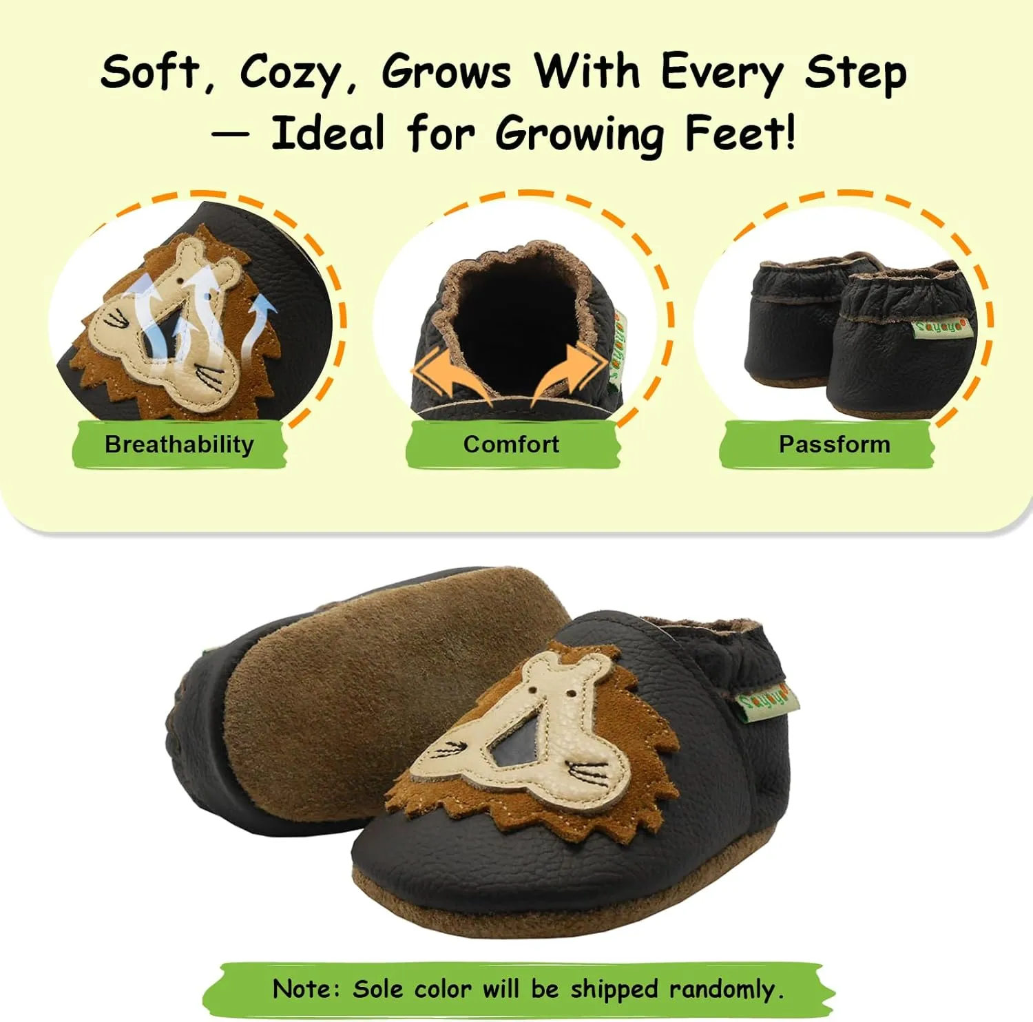SAYOYO Baby Shoes Soft Leather Sole Infant Toddler Prewalker Shoes