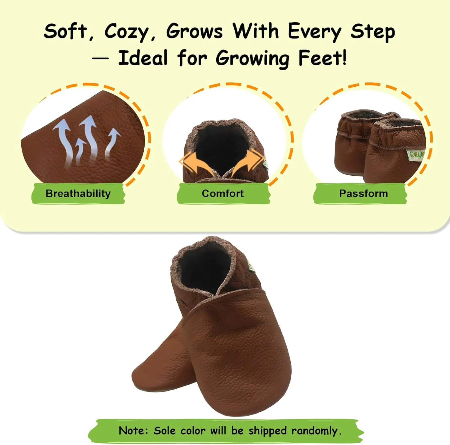 SAYOYO Baby Soft Sole Prewalkers Baby Toddler Shoes Leather Infant Shoes Dark Grey