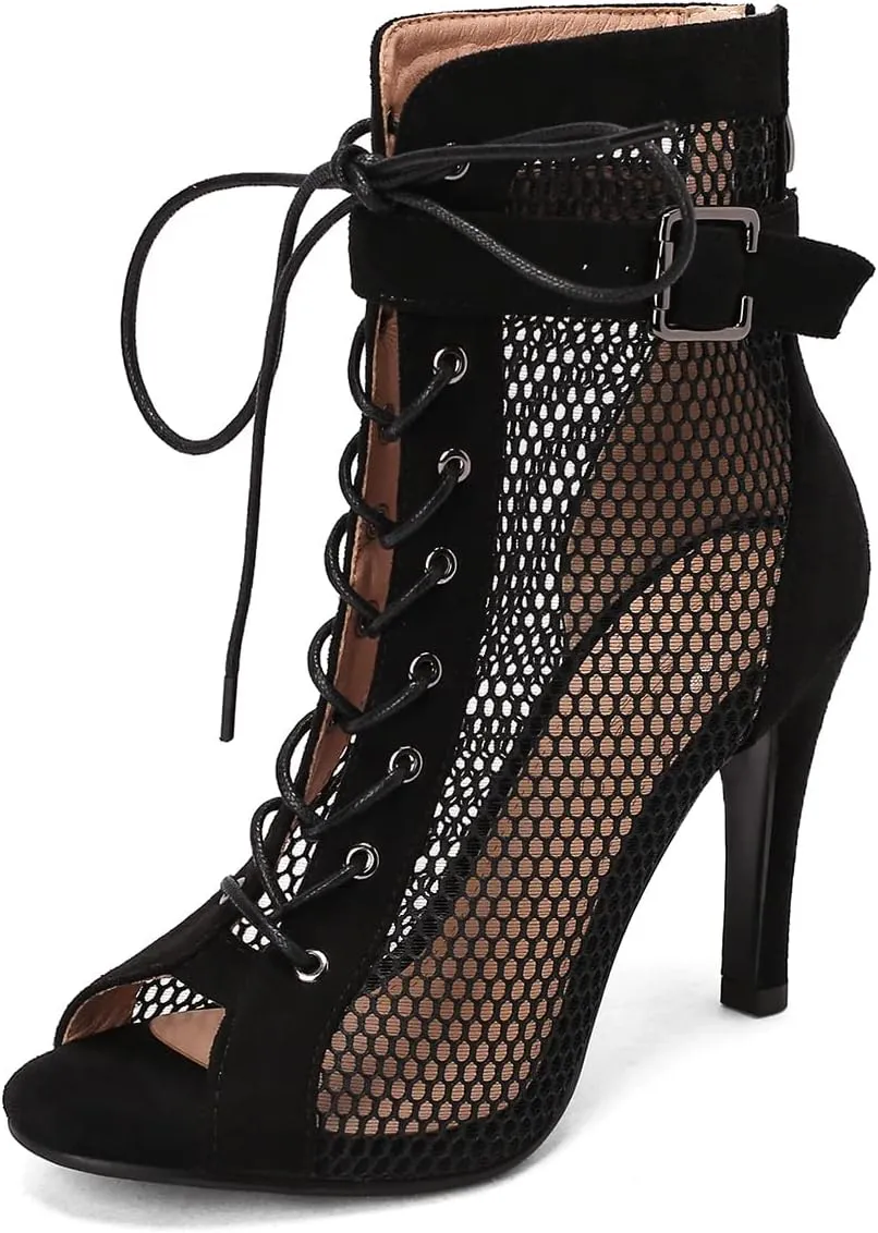 Scaoruki Women Classic Gladiator Sandals Summer Booties Breathable Mesh Sandals