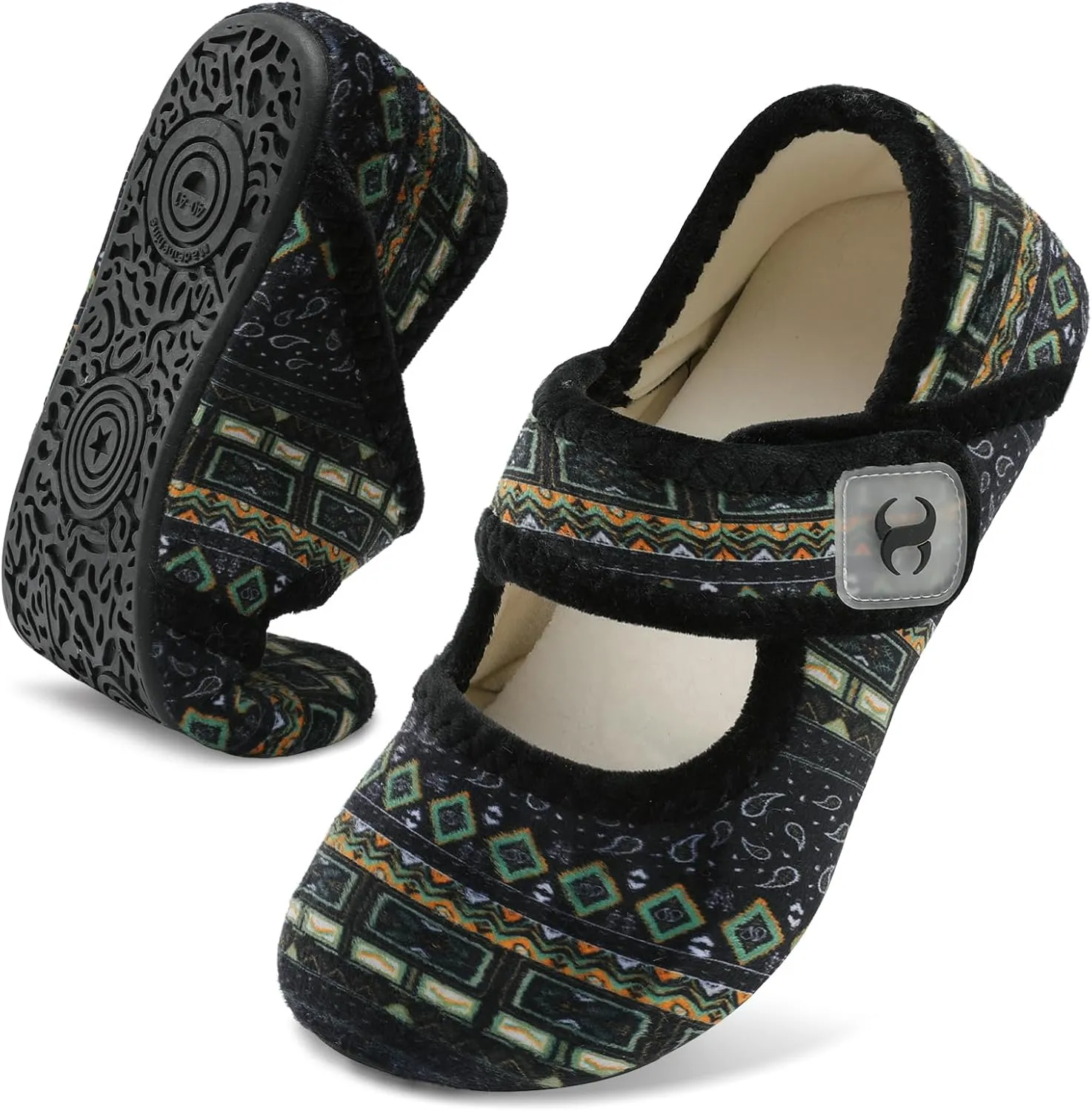 Scurtain Comfy House Slippers for Women Men Wide Diabetic Sock Slippers Soft Slip On Slippers Cozy Barefoot House Shoes