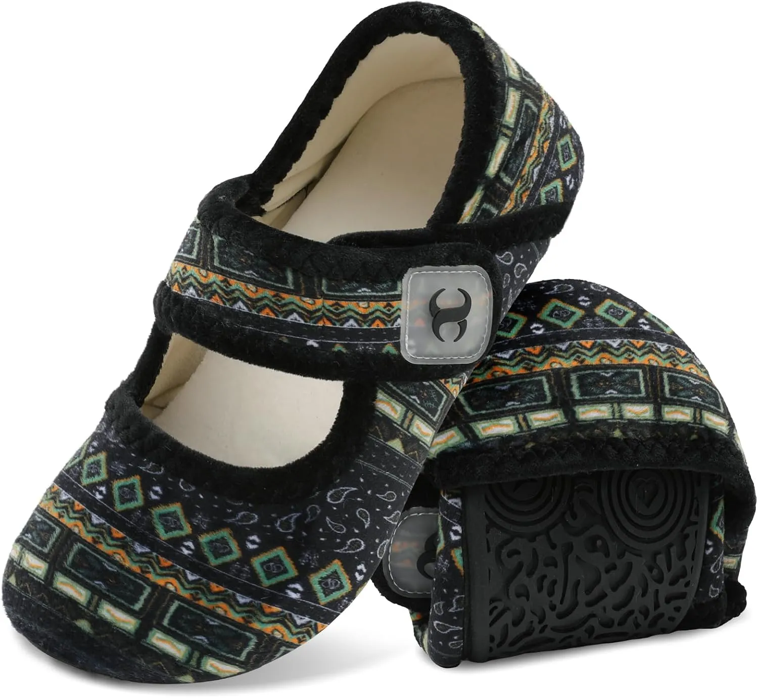 Scurtain Comfy House Slippers for Women Men Wide Diabetic Sock Slippers Soft Slip On Slippers Cozy Barefoot House Shoes