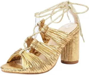 SEIFIN Women's Chunky Strappy Sandals Lace Up Open Toe Ankle Wrap Block High Heels for Women Tie Up Gladiator Sexy Heels for Prom Party Shoes