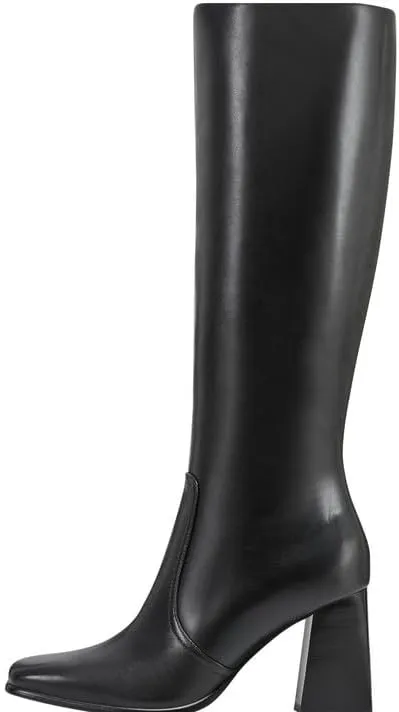 sexytag Knee High Boots for Women Gogo Boots Square Toe Chunky Heel Side Zipper Fashion Dress Boots