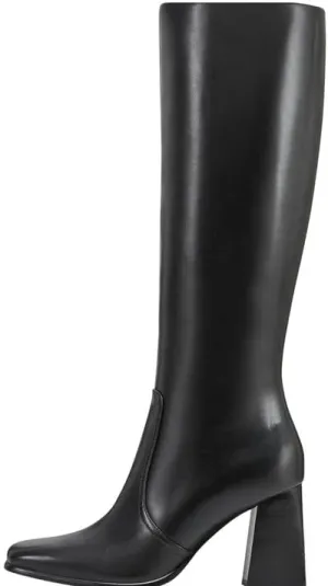 sexytag Knee High Boots for Women Gogo Boots Square Toe Chunky Heel Side Zipper Fashion Dress Boots