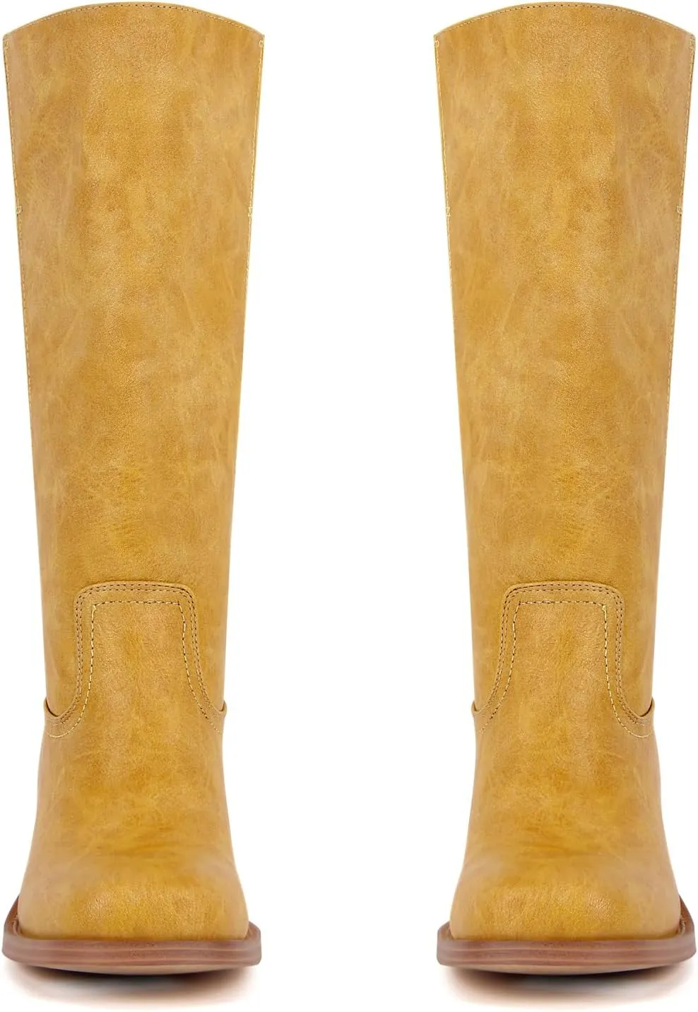 sexytag Women's Knee High Boots Campus Boots Square Toe Comfortable Chunky Block Heel Tall Fashion Boots