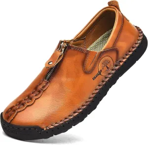 Shaire Men's Casual Leather Slip on Shoes, Breathable Comfortable Walking Shoes for Men