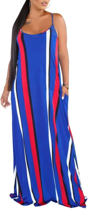 SheKiss 2025 Women's Casual Summer Floral Long Maxi Dresses Floor Length Sleeveless Plus Size Sundresses