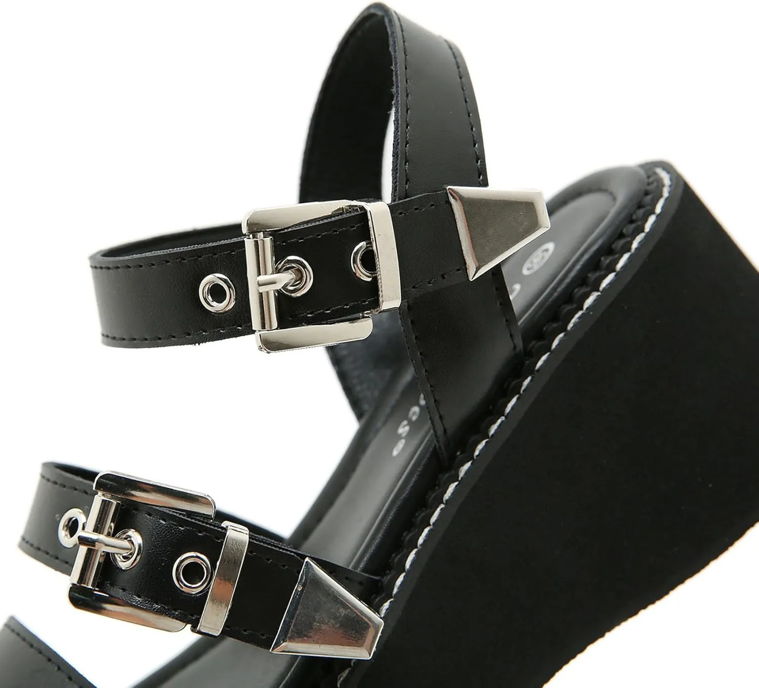 SHEMEE Chunky Platform Gladiator Roman Sandals Women Black Punk Goth Shoes Multi Strap Lightweight Fisherman Wedge Sandal