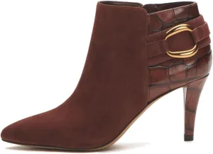 SHODENSE Women Stiletto Heel Pointed Toe Ankle Booties Side Zipper Suede Chelsea Ankle Boots Gold Buckle Strap Short Boots Kitten Heels Pointy Toe Crocodile Boot Patchwork Fall Dressy Retro 4-11 M US