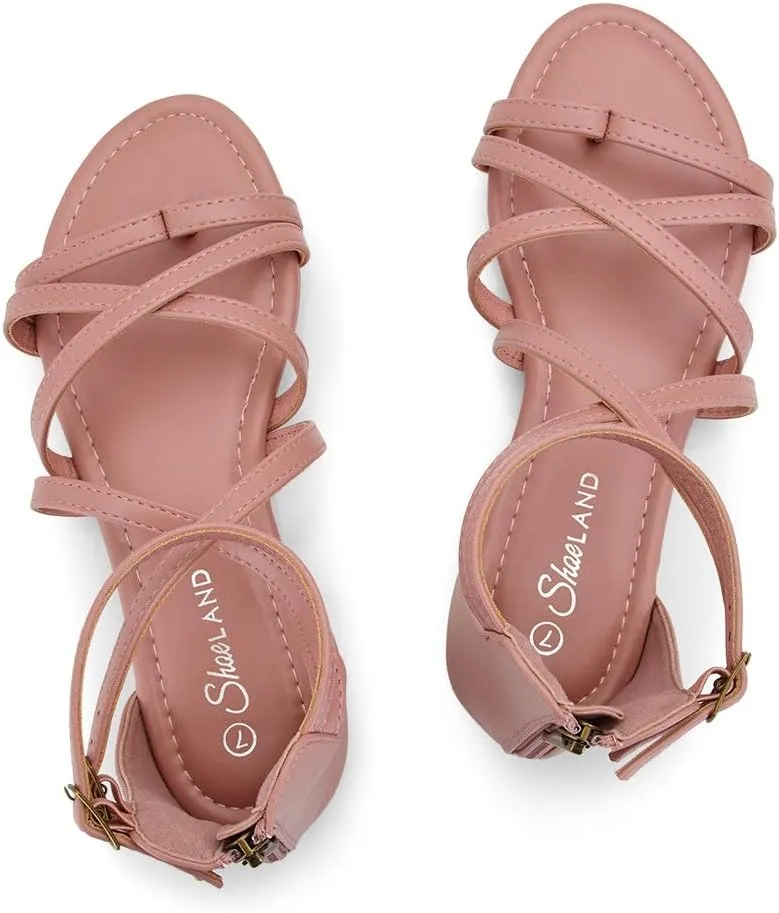 Shoe Land Flat Gladiator Sandals for Women 2025 – Fisherman Thong with Adjustable Ankle Strap & Back Zipper | Comfortable for Beach, Walking & Daily Wear