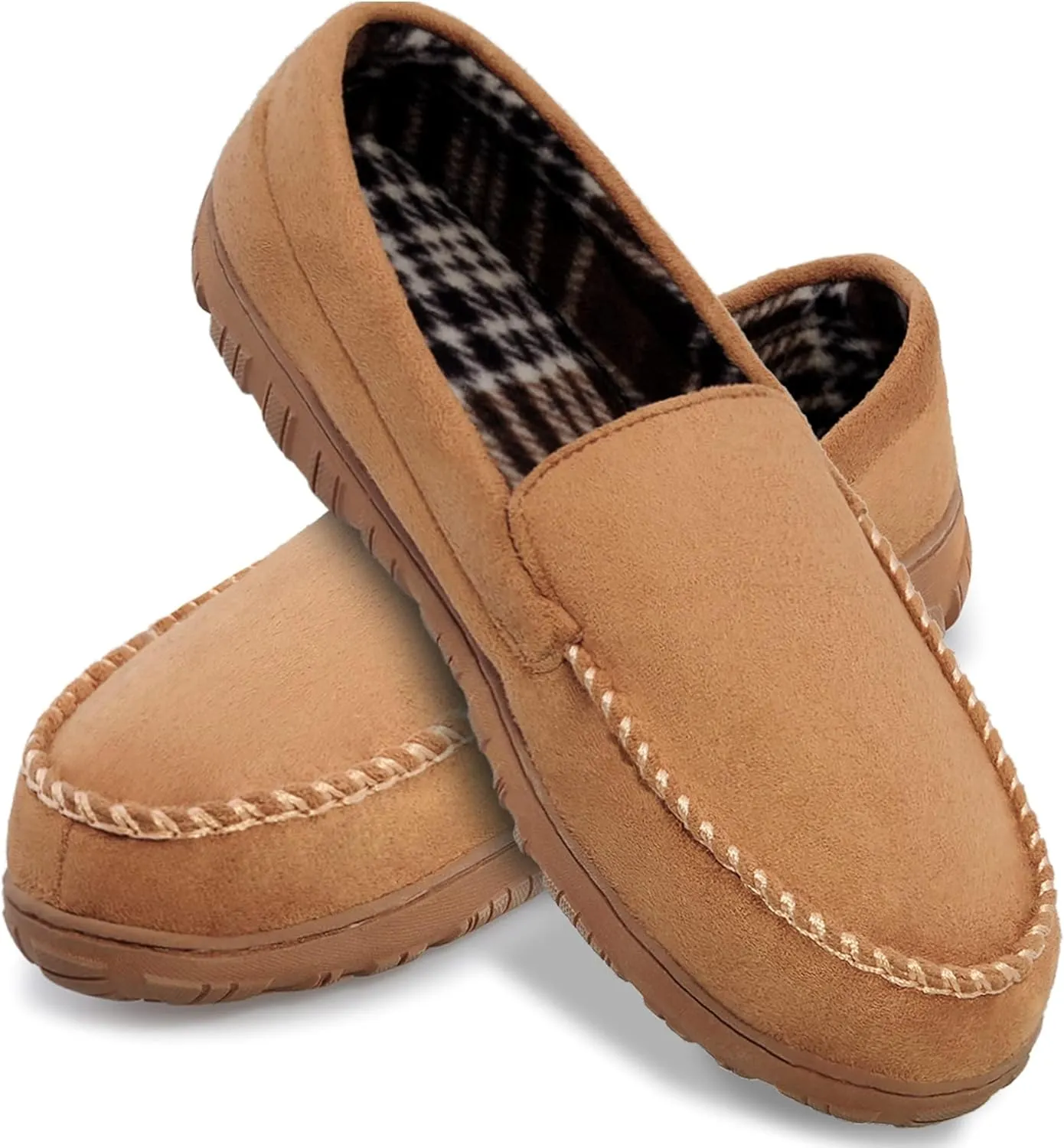shoeslocker Mens Slippers Microsuede Moccasin Memory Foam House Shoes