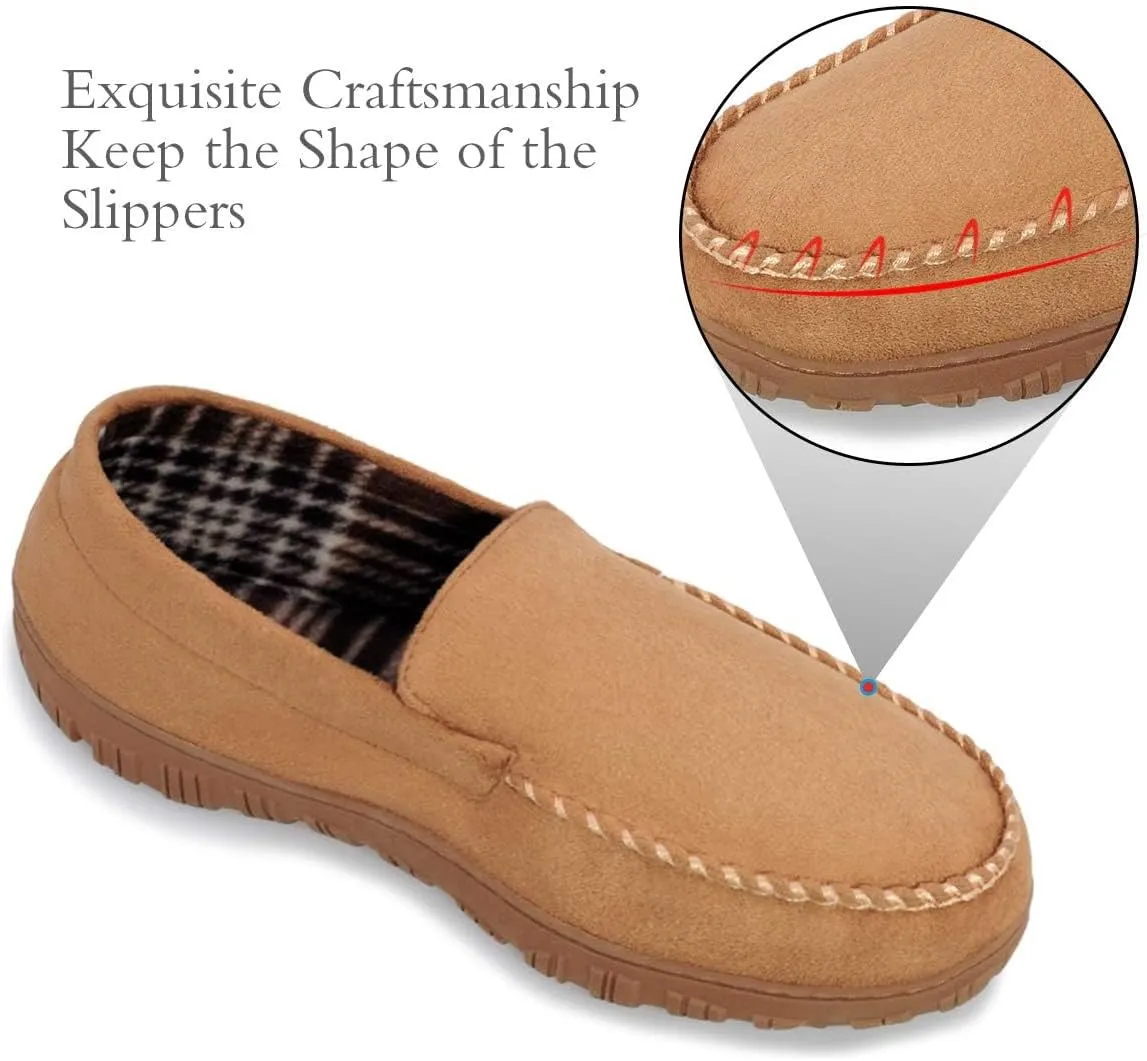 shoeslocker Mens Slippers Microsuede Moccasin Memory Foam House Shoes