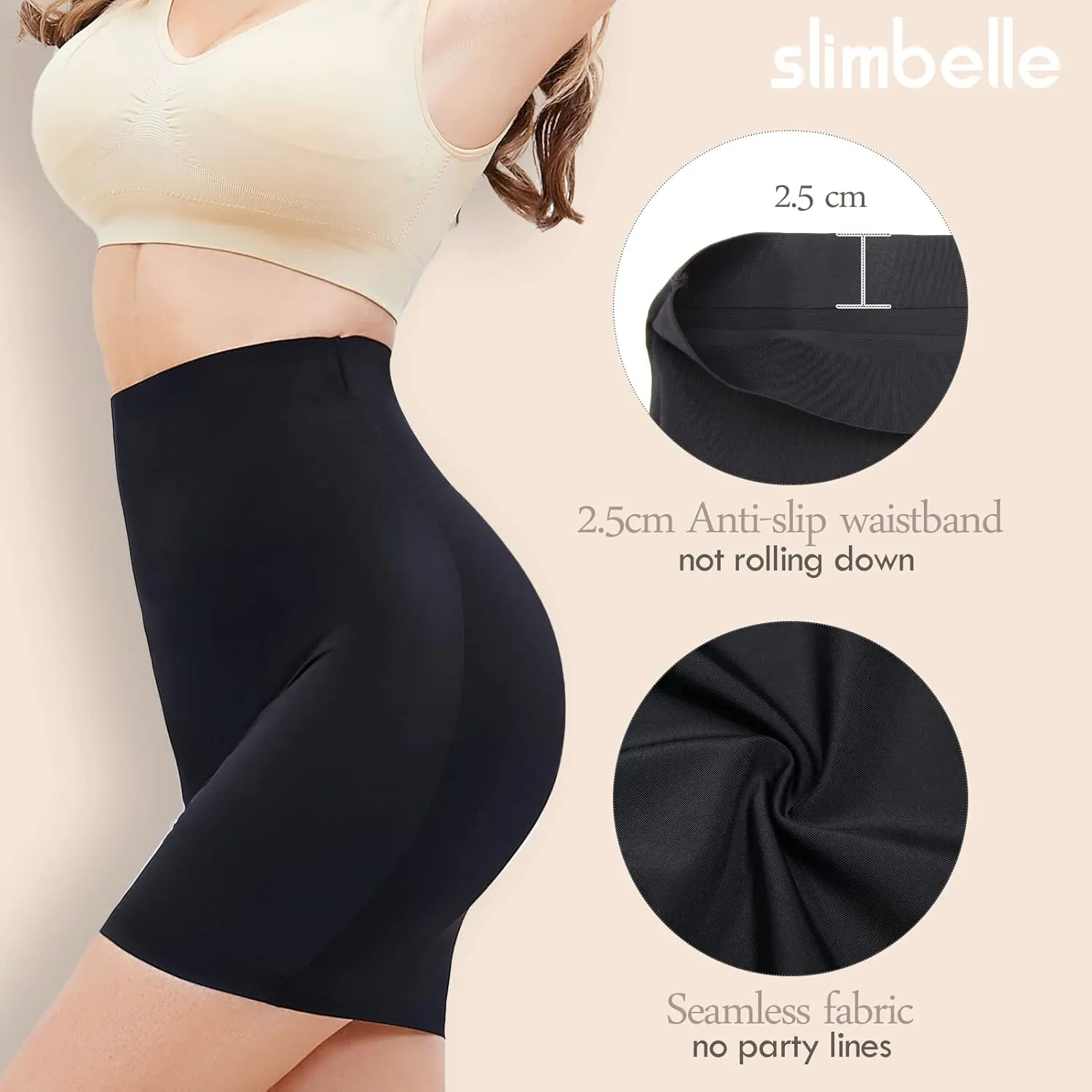 SLIMBELLE Half Slips Shaper Cool Comfort Seamless Slip Shapewear Under Dress Tight Skirt Undergarments