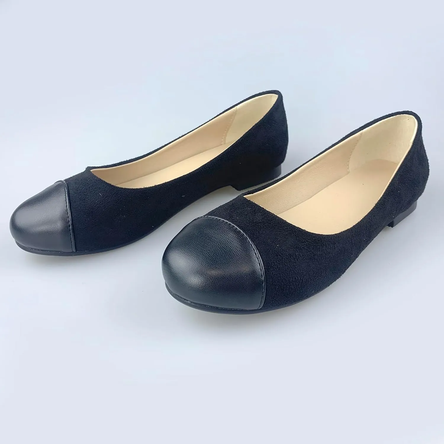Slip On Falts Womens Dolly Pumps Comfort Closed Toe