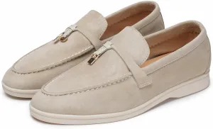 Slip-On Penny Loafers for Women, Suede Upper with Genuine Leather Lining Comfort Casual Dressy Walking Shoes